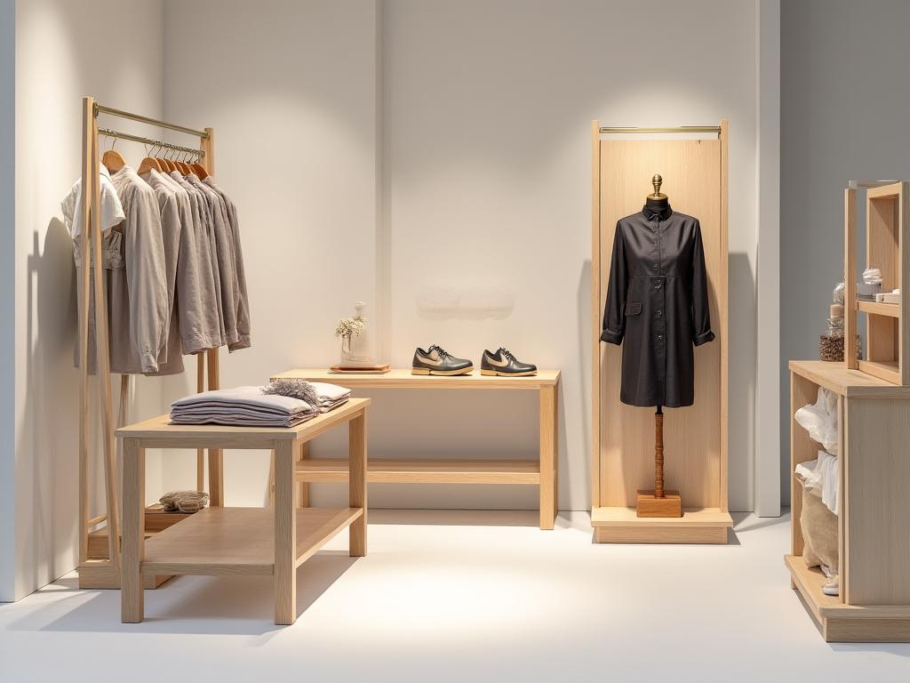 Maatwerk houten display units voor een winkelshowroom